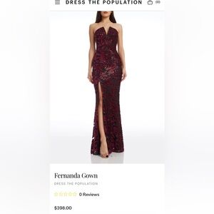 Dress the Population Black and Red Maxi Dress